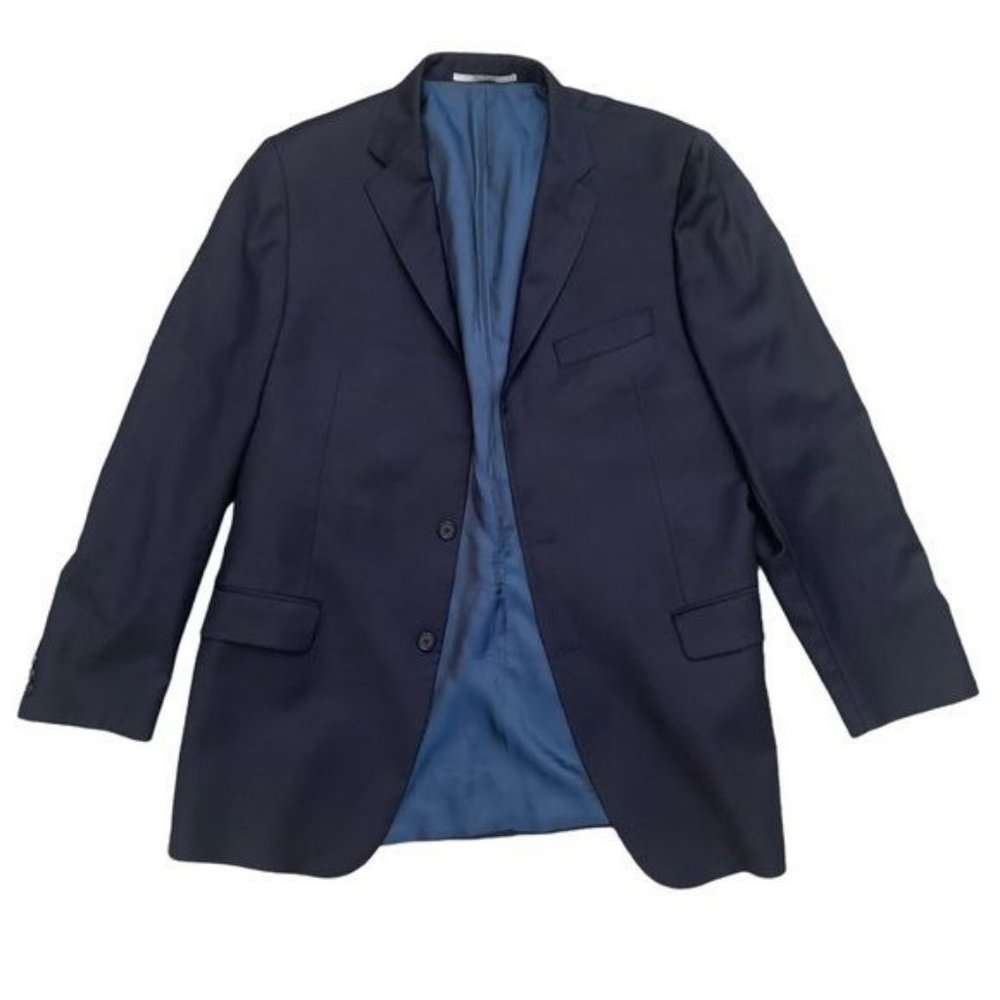 Hickey Freeman Milburn II Navy Blue Blazer 100% Worsted Wool Size‎ 42L - Picture 6 of 11